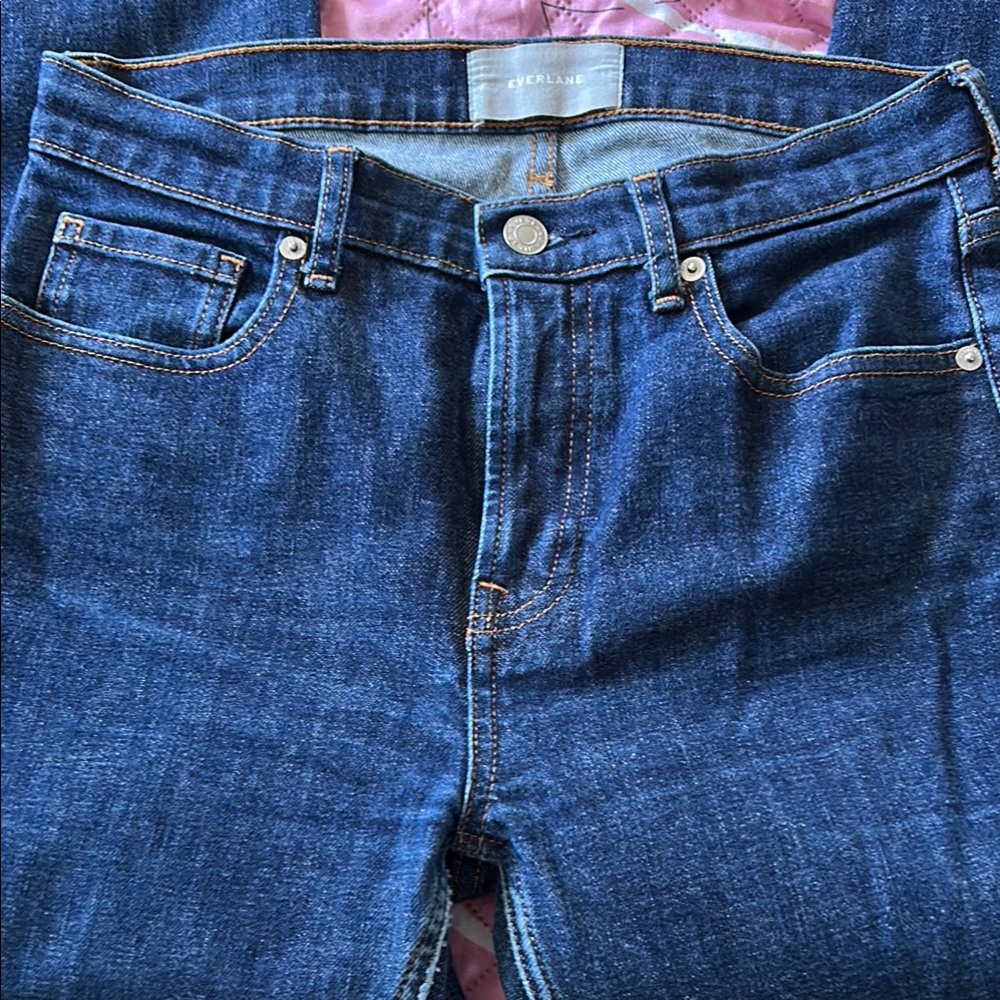 Everlane Indigo Blue Straight-Leg Denim Jeans